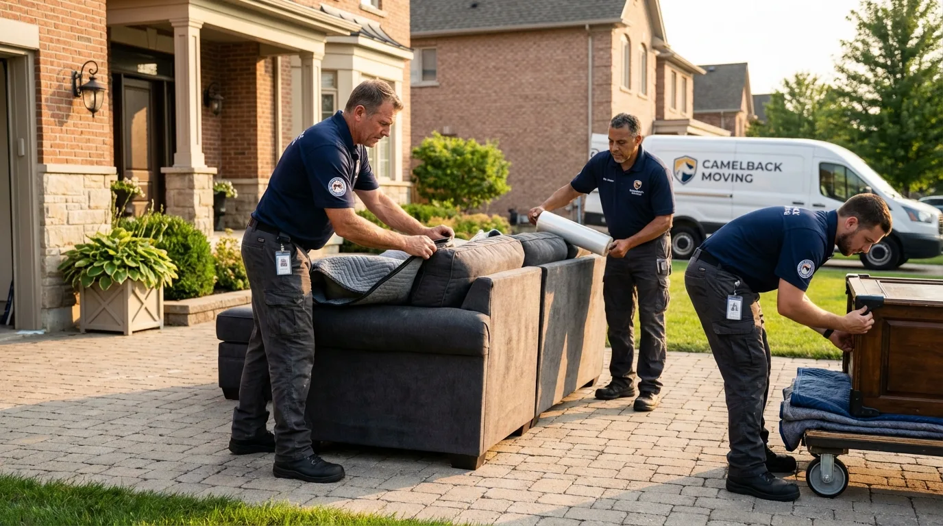 Large estate moving crew wrapping furniture in Mechanicsville, MD