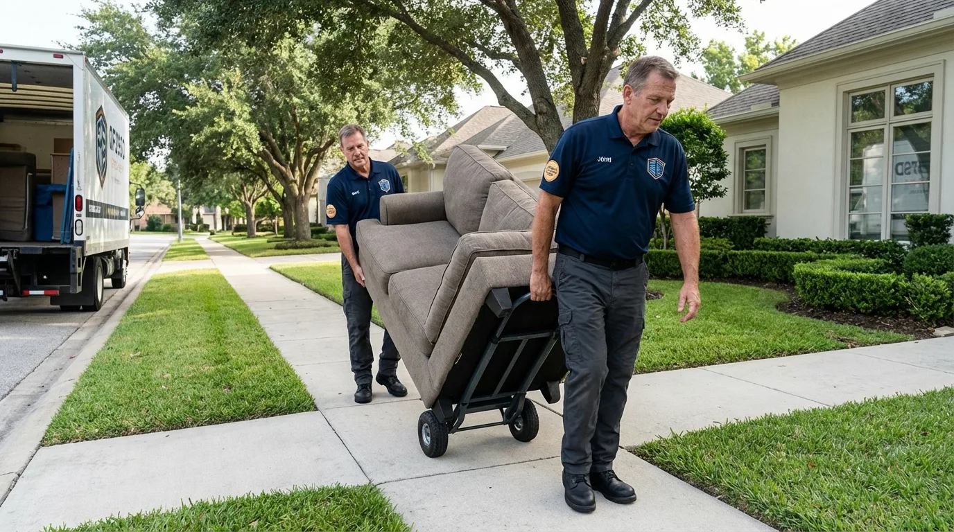 Local residential moving crew loading furniture in Mechanicsville, MD